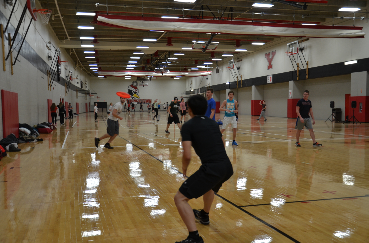Honors Retreat Students playing sports.