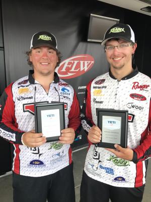 YSU Bass Fishing Club members Mike Soots, left, and Jonathan Creed