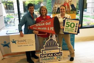YSU "Speak Out" Day delegation: Dr. M. La Vine, Jessica Hyde and McKenzie Stelter