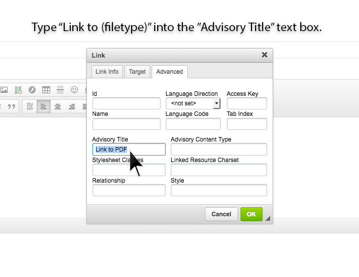 Adding advisory title
