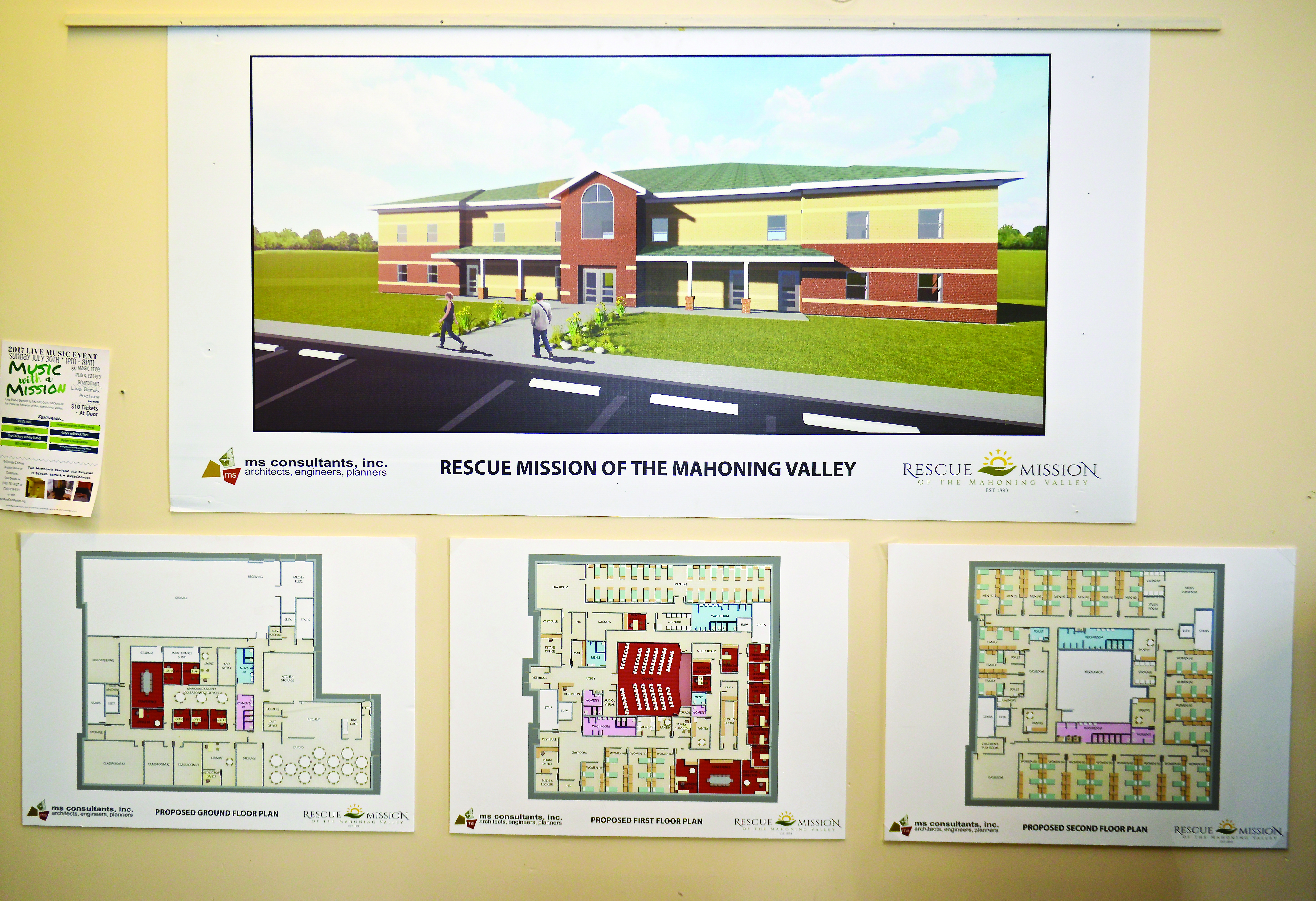 Preliminary plans for a new Rescue Mission of the Mahoning Valley building