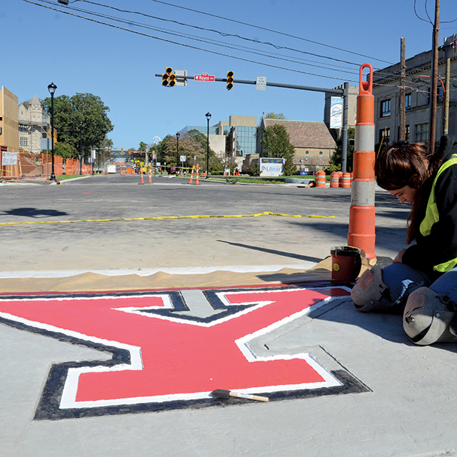 Wick Ave crosswalk painting