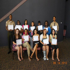 Group members holding certificates during Summer Program 2012