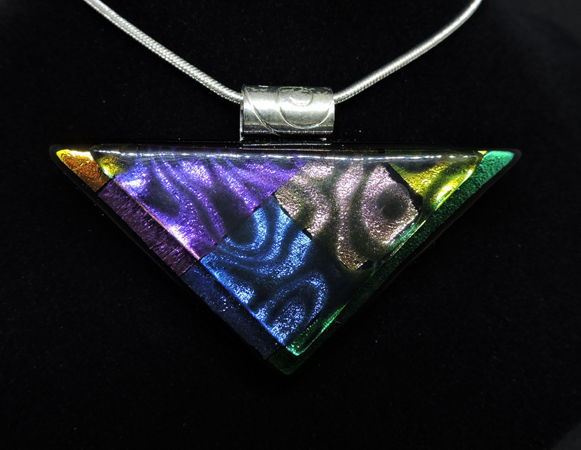 Multicolor triangle necklace