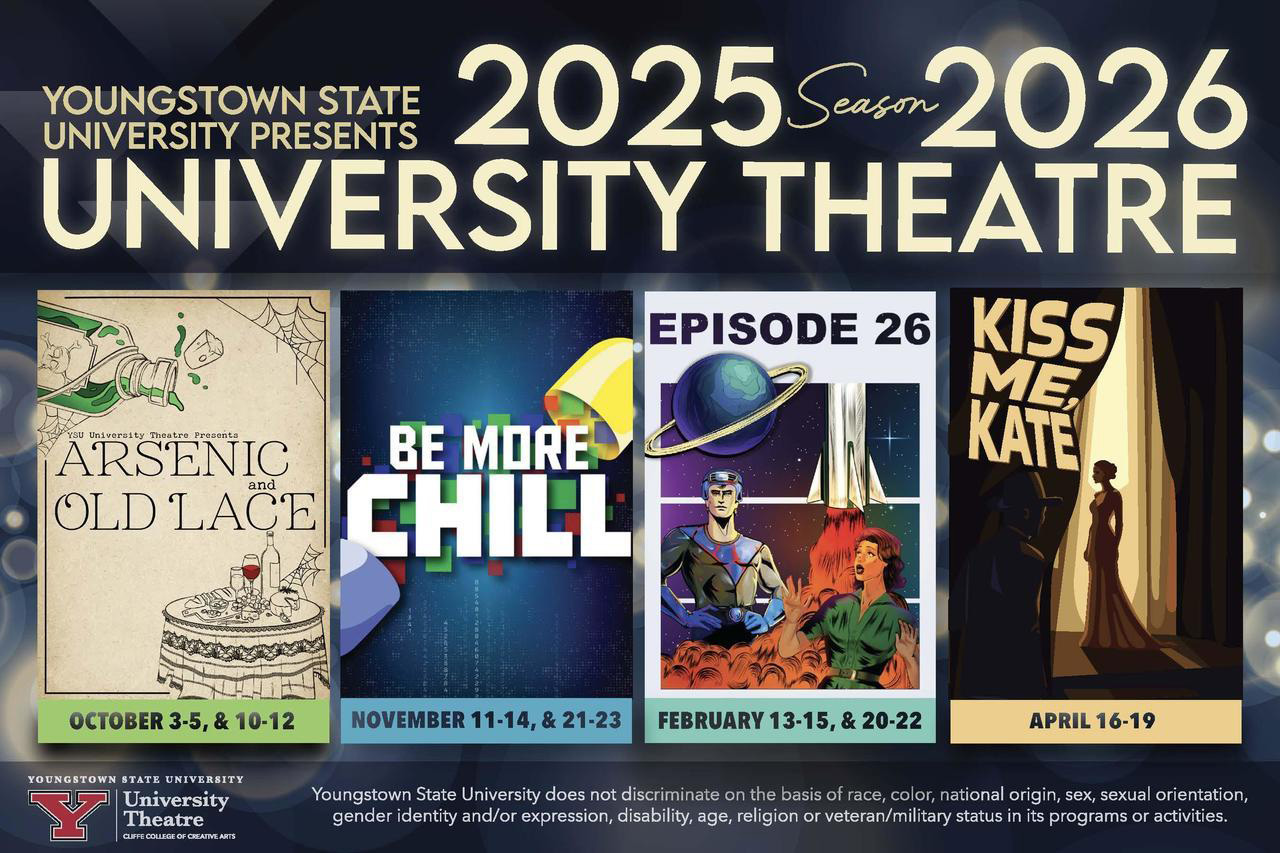 YSU Theatre's 2025-2026 production season poster