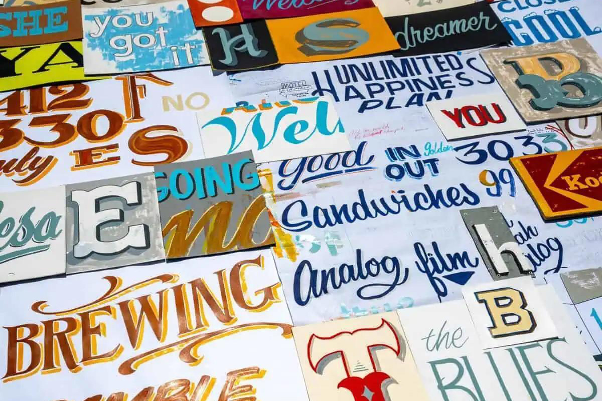 A piece of artwork from Fragmented Narrative: Language of the Sign exhibition by Ron Copeland