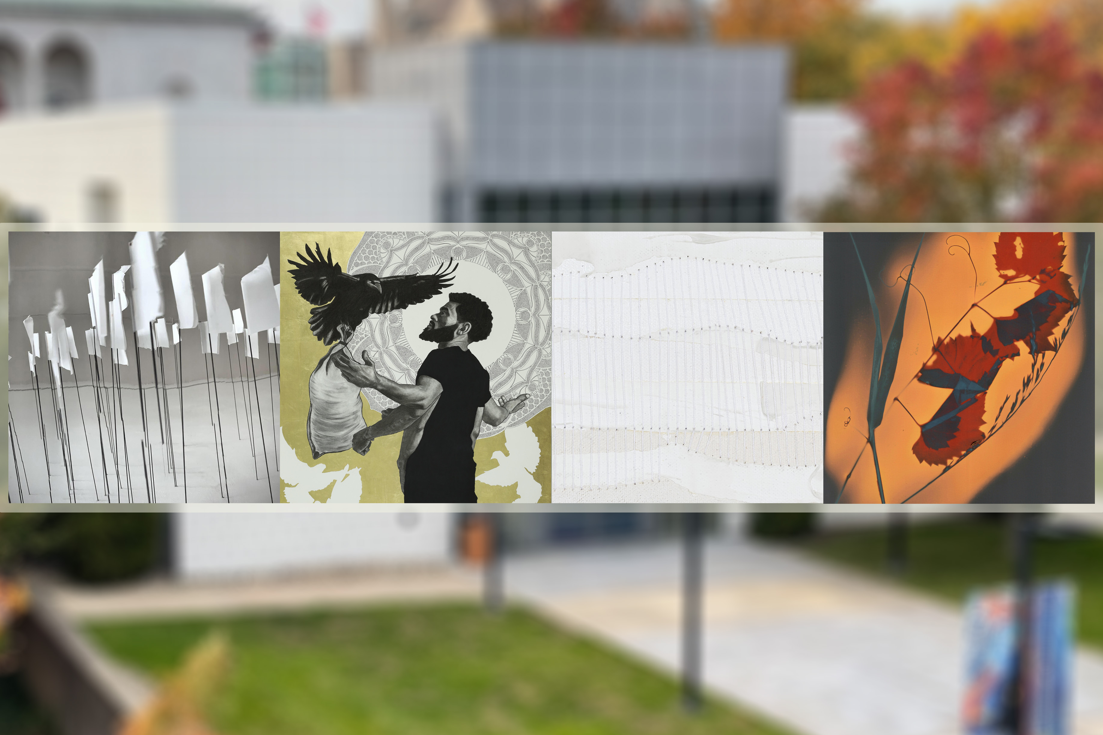 Images of pieces of art from McDonoughs 4 Fall Exhibitions