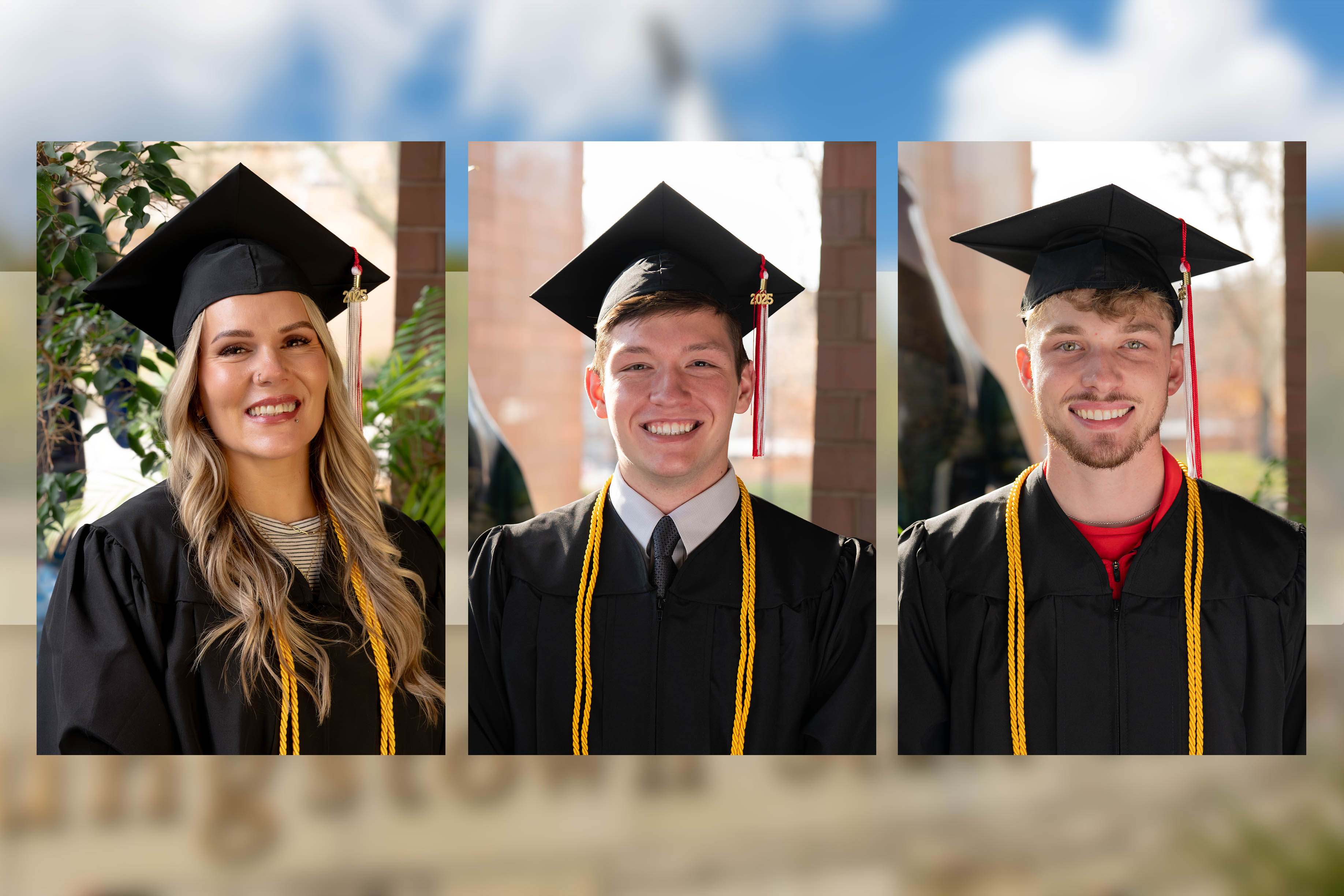 Fall 2025 Commencement Speakers Ashley Perry, Cole Burnett and Nathan Johnson