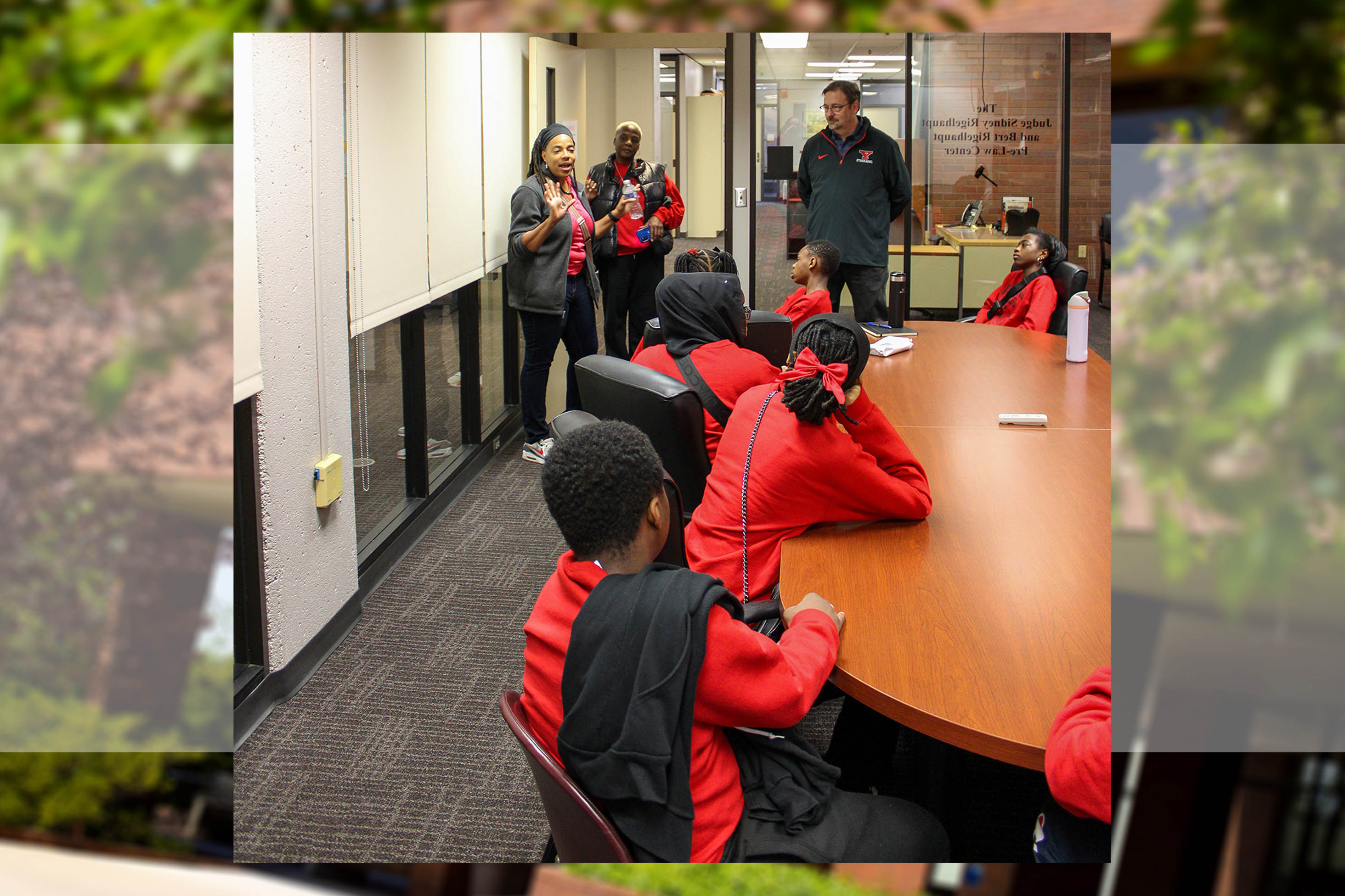 Students from Inspiring Minds Youngstown listen to YSU Faculty and staff during "I'm Y Day"