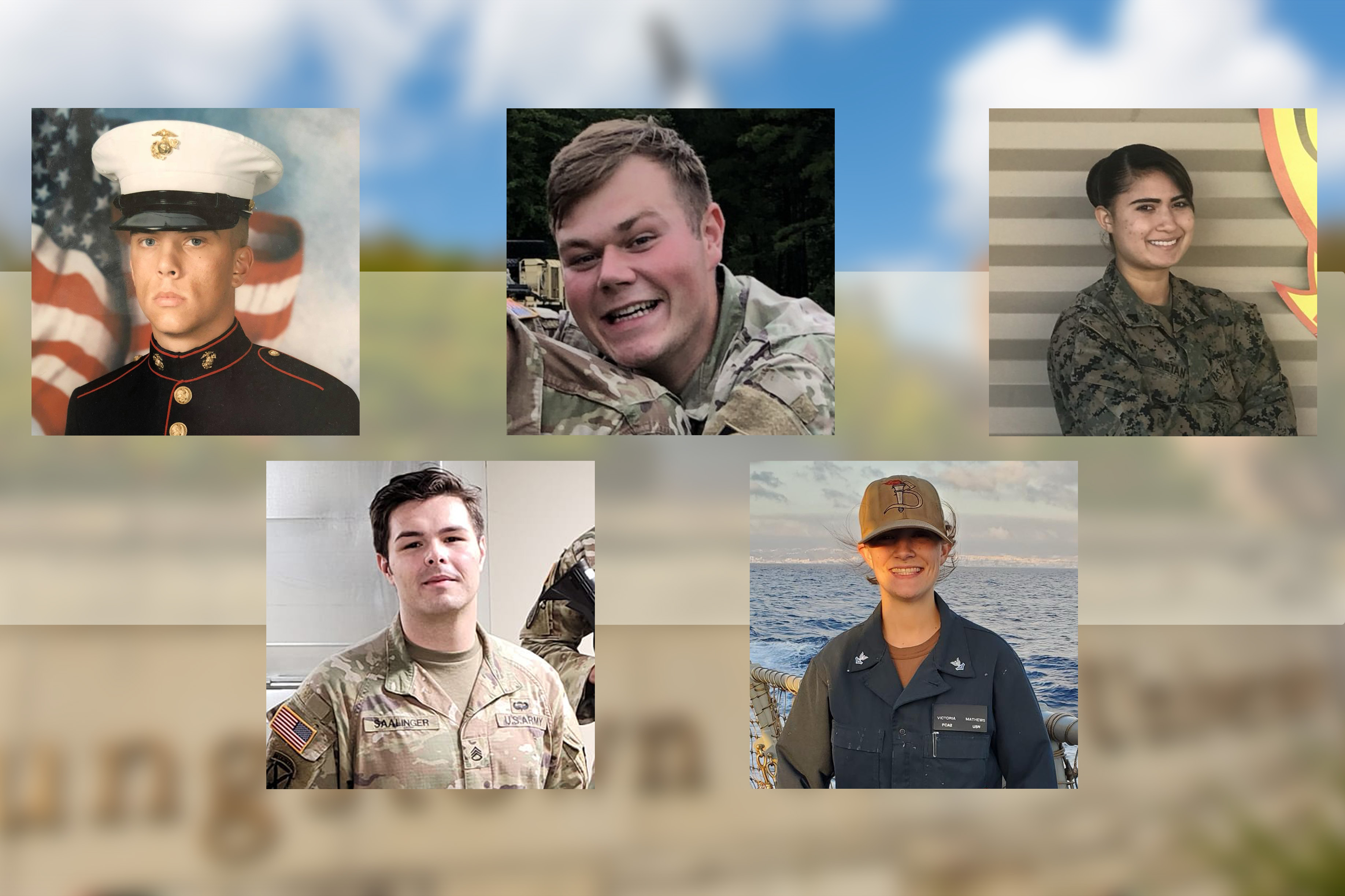 Headshots of Adam McCann, Jacob Sullivan, Gina Saetan, Branson Saalinger and Victoria Matthews