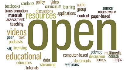 Variety of words describing open educational resouces.