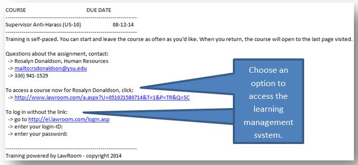 Choose an option to enter the program using a direct link or username and password.