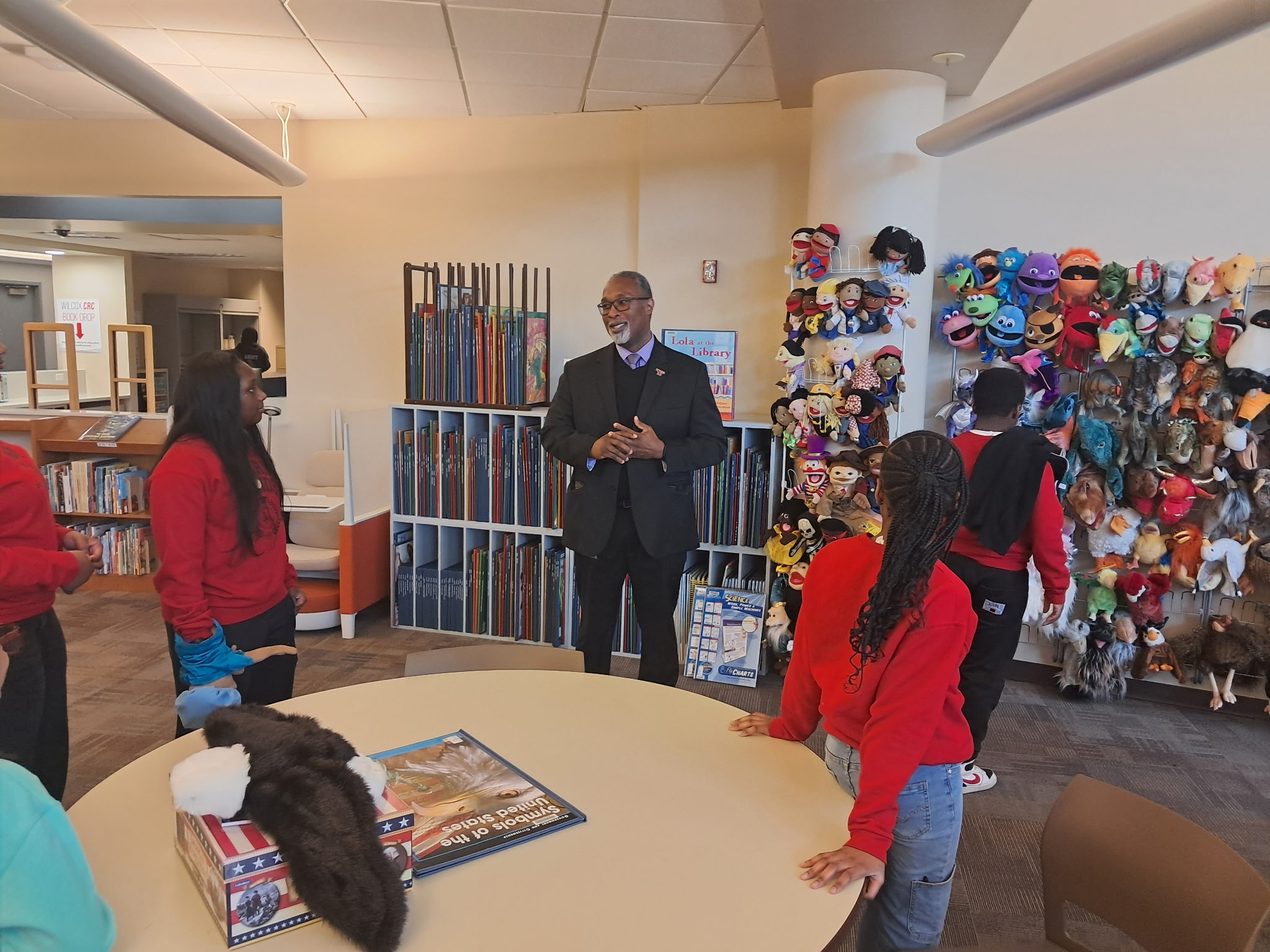 David Graham, YSU's associate provost for student success speaks to students from Inspiring Minds Youngstown during “I’m Y Day” 