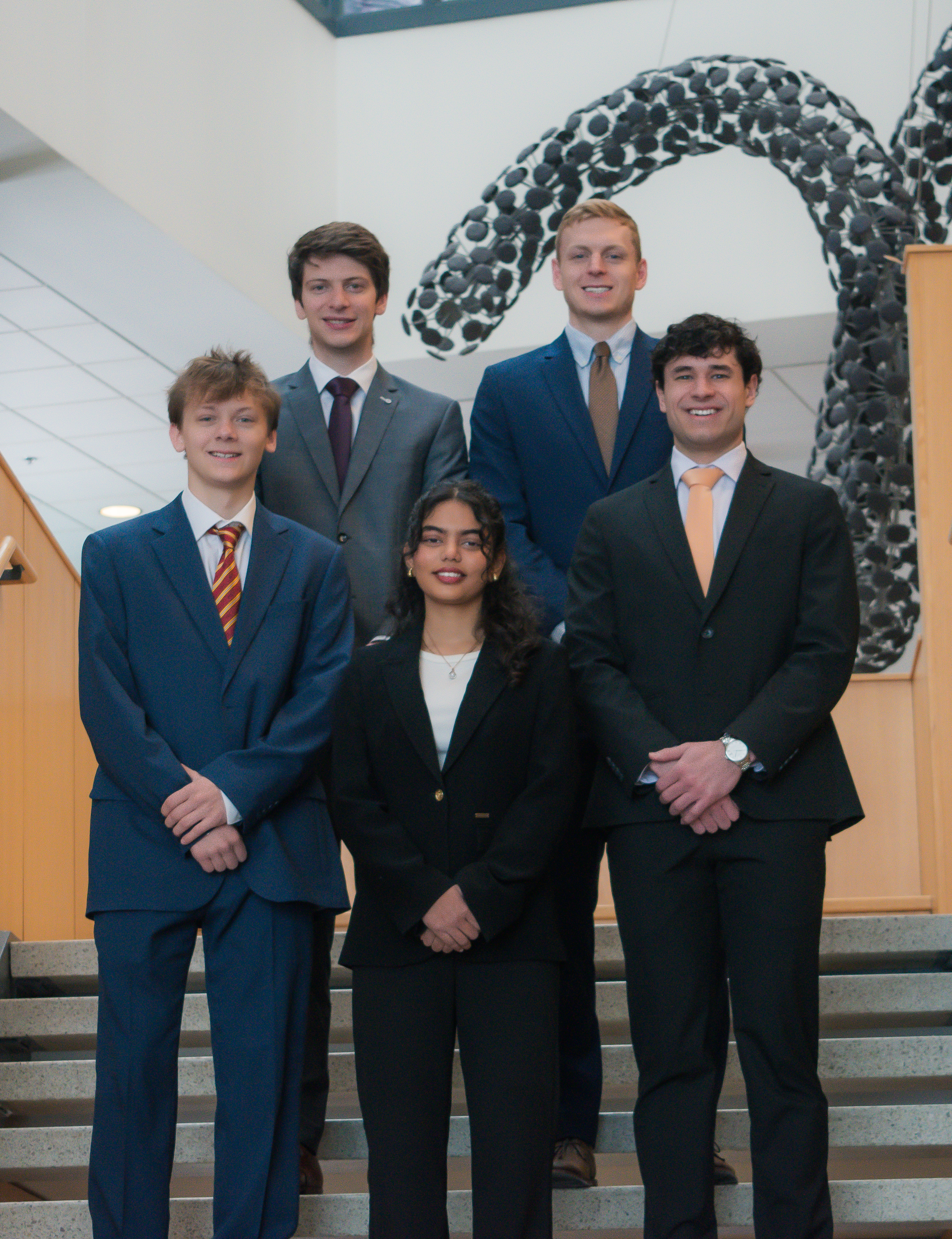 Small Business Development Center Beeghly Fellows: Jan Harter, James Slessor, Aaron Lesner, Tanishka Agnihotri, and Moritz Bayer.