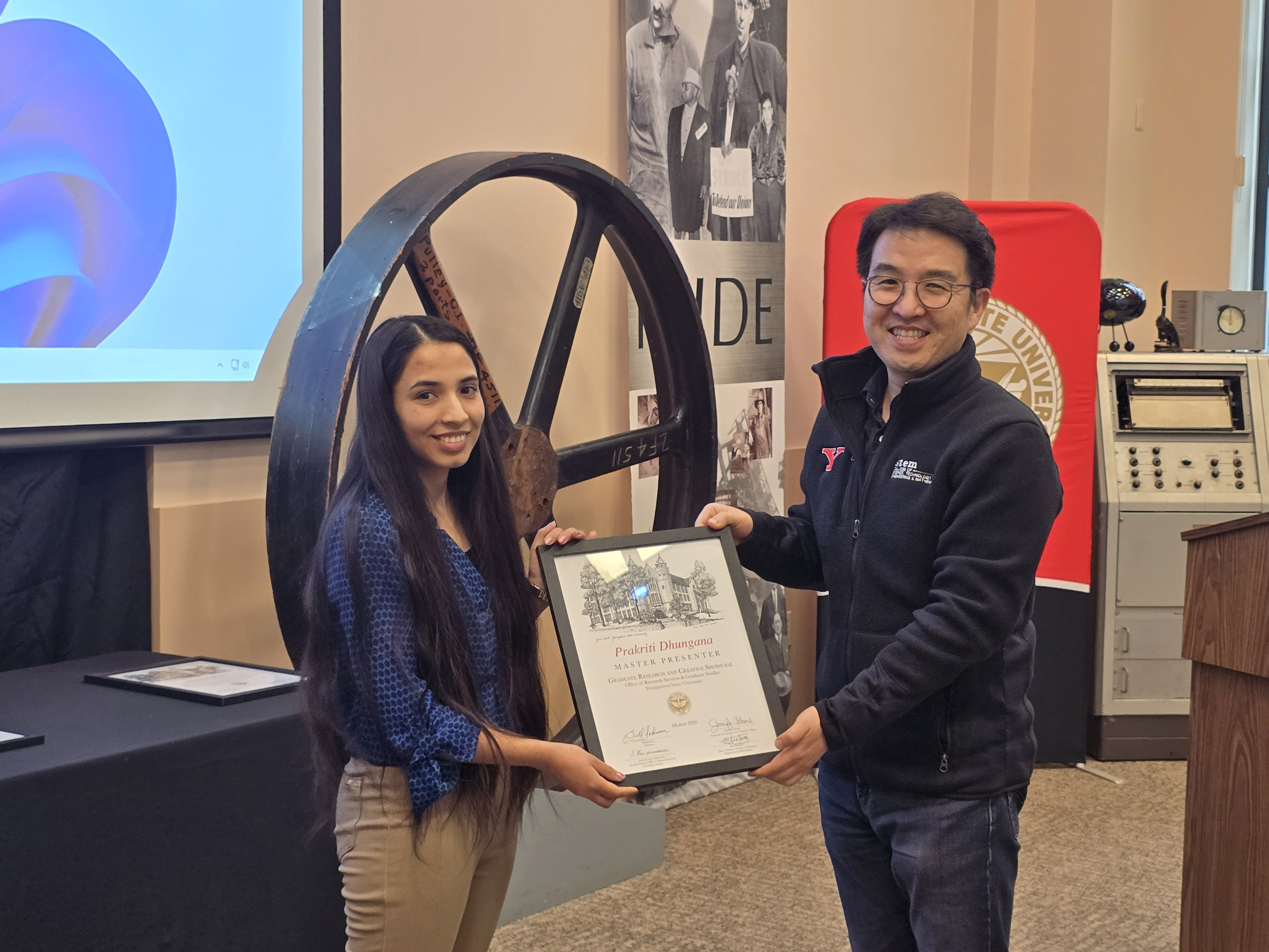 Prakriti Dhungana with advisor Dr. Byung-Wook Park