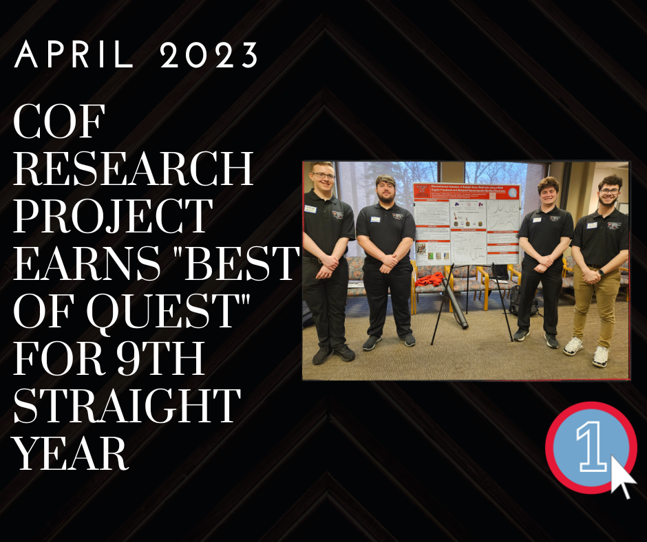 April 2023 COF Research Project earns 