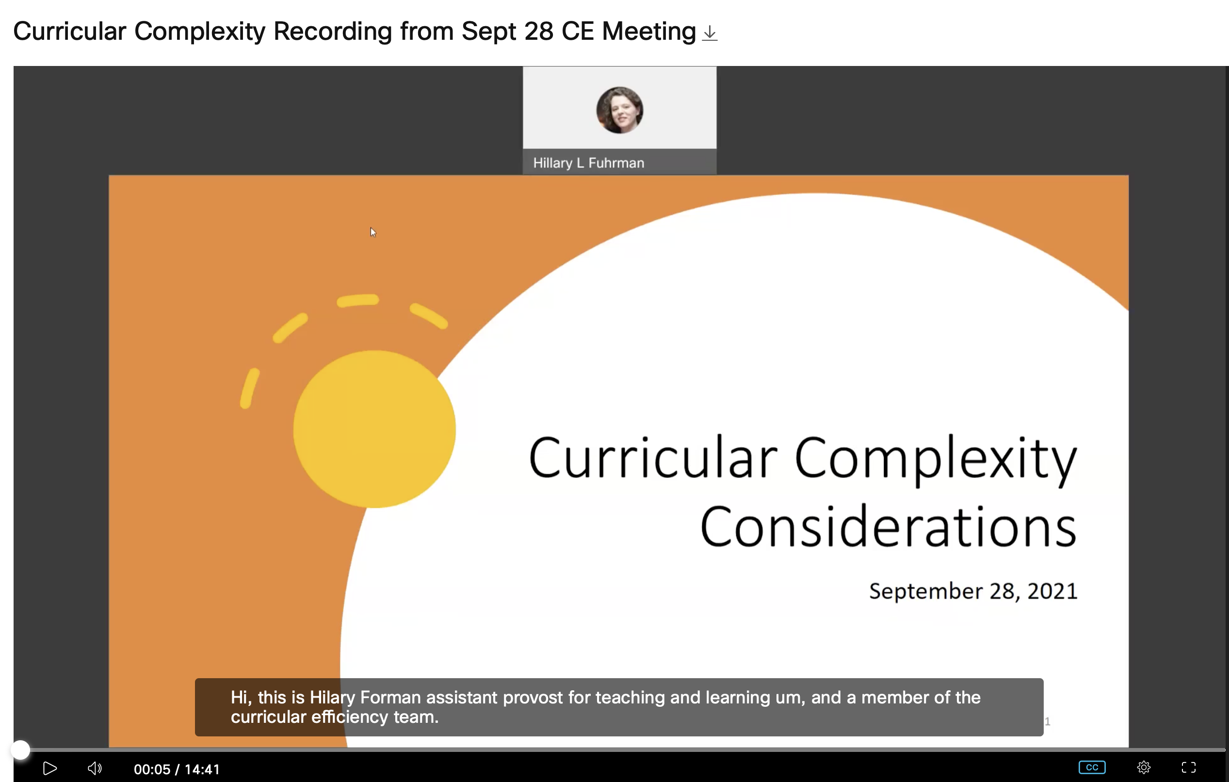 Curricular Complexity Presentation, Sept 28