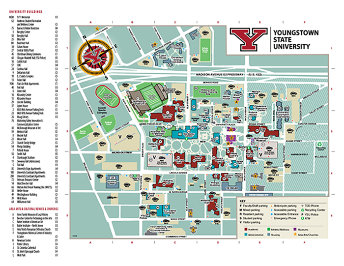current youngstown state university campus map