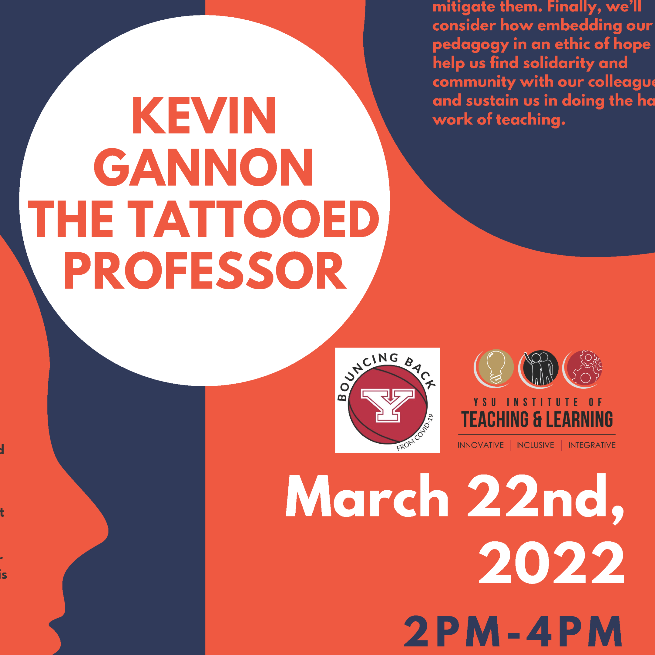 Kevin Gannon March 22nd 2:00 - 4:00 p.m.