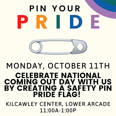 event Pin Your Pride: Celebrate National Coming Out Day with us by creating a safety pin pride flag!