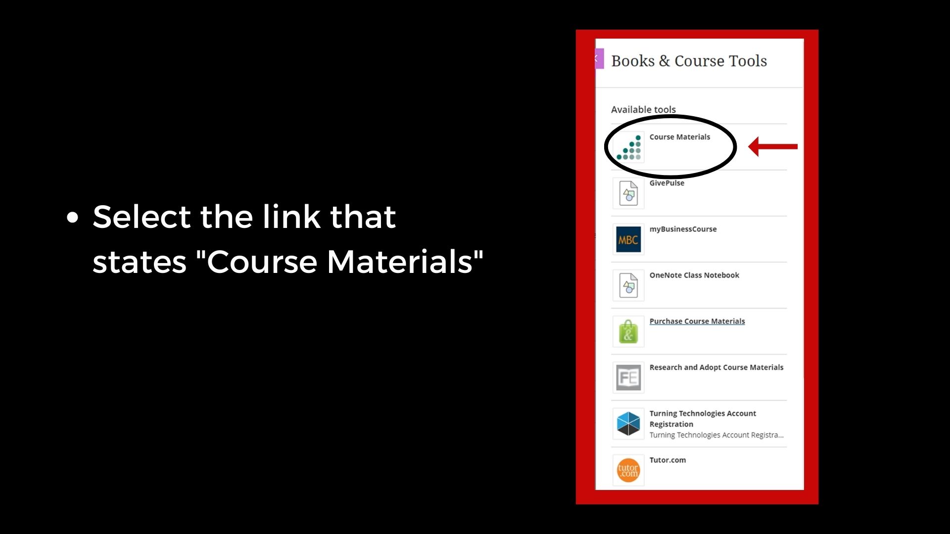 Select Course Materials