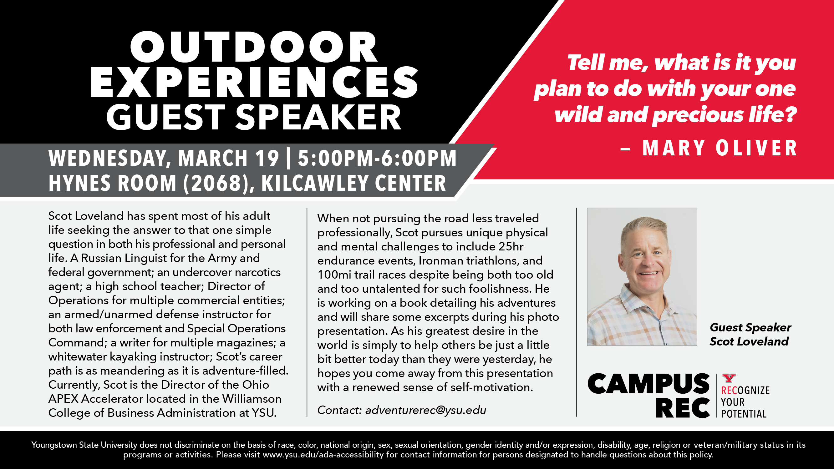 outdoor experience guest speaker