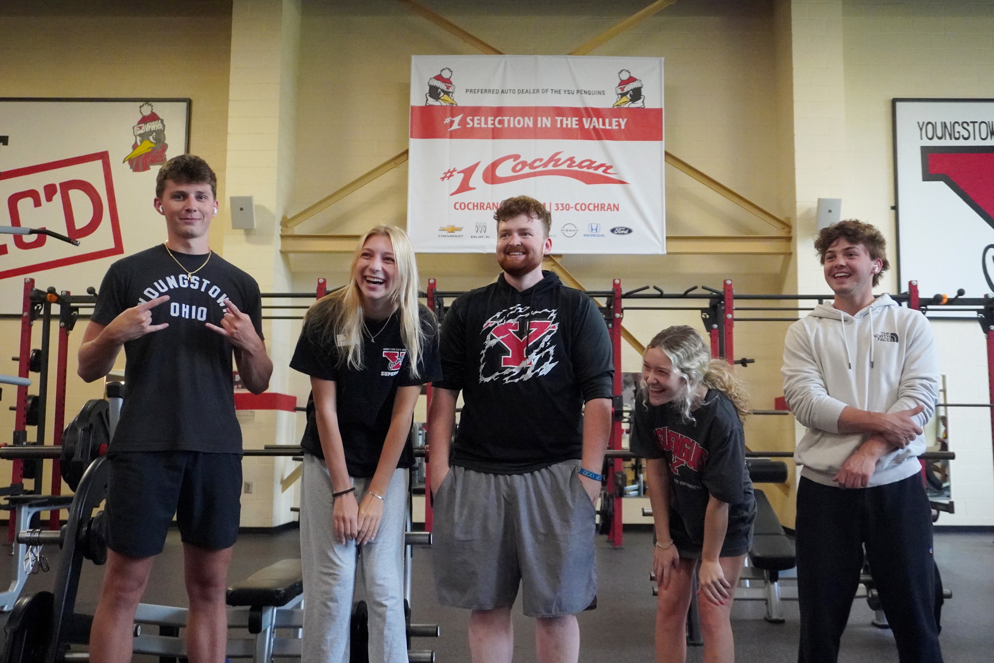 Campus Rec staff laughing
