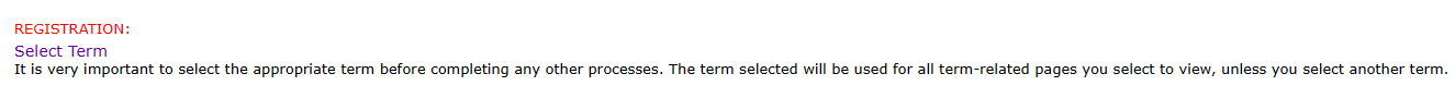 Select Term Insturctions