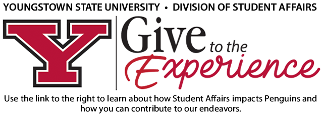 Give to the Experience use link to the right to learn about how student affairs impacts penguins and how you can contribute to our endeavors