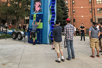 Waddle Home Program Move-in Weekend Rock Climbing Wall