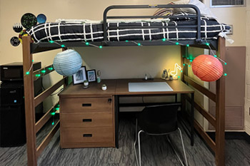 desk under top bunk bed