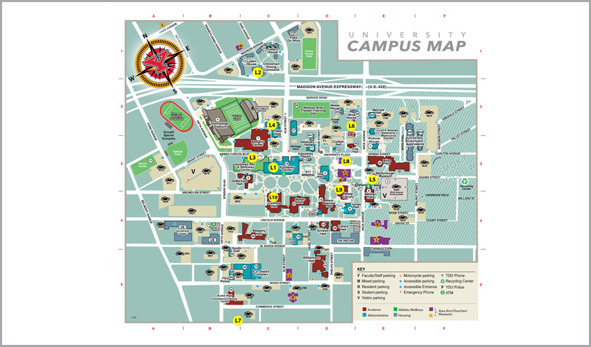 highlighted campus map