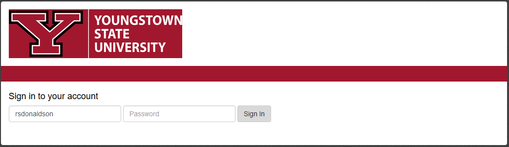 Login screen for Banner showing userid and password entry boxes