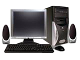 Computer tower and monitor