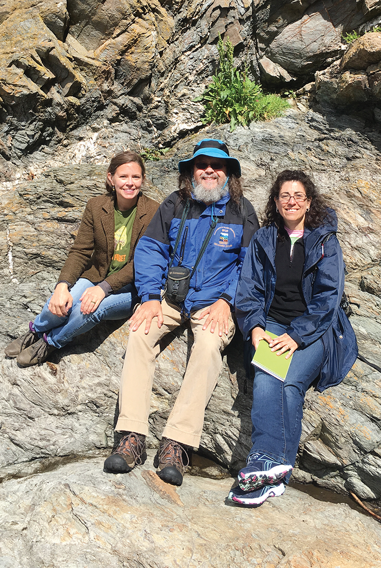 Faculty members Colleen McLean, Ray Beiersdorfer and Felicia Armstrong explored the island’s Niarbyl Fault. The narrow white line is the only known visible section of the Iapetus Suture between the former Laurentia and Avalonia paleocontinents over 400 million years ago.