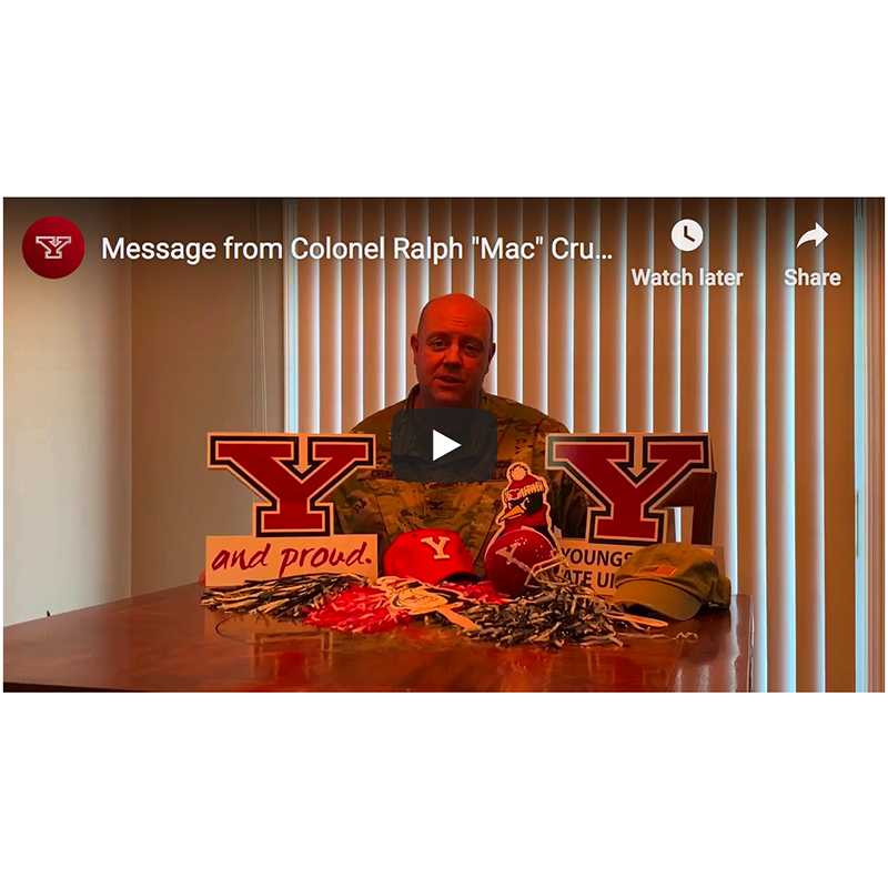Screen shot from an alumni video thumbnail