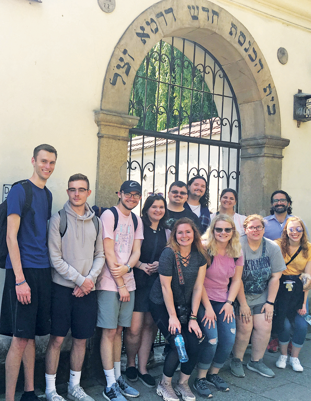 Holocaust study abroad trip participants