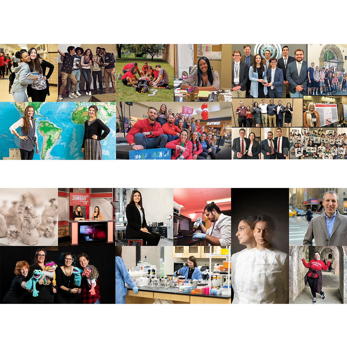 Thumbnails from all of the colleges