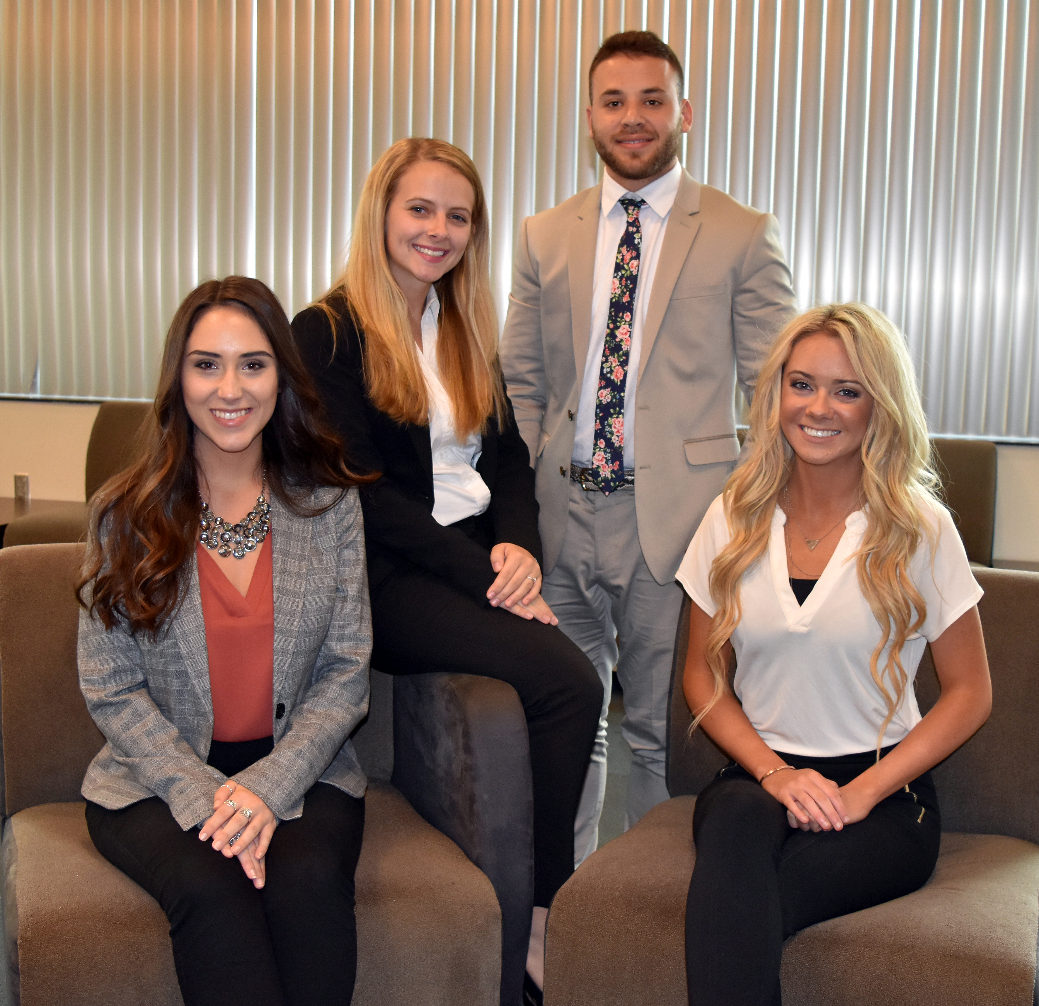 Beeghly Fellows Mariah Carna, Alexis Madeline, Julian Testa, and Lexi Kulisz