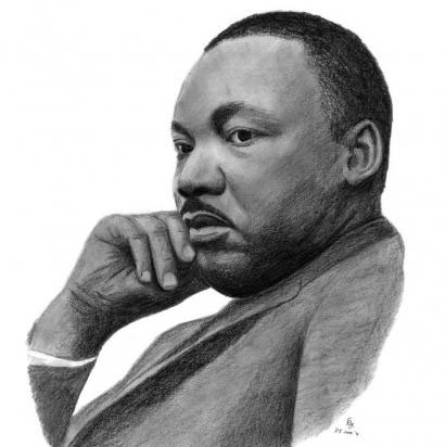 Drawing of Dr Martin Luther King Jr 