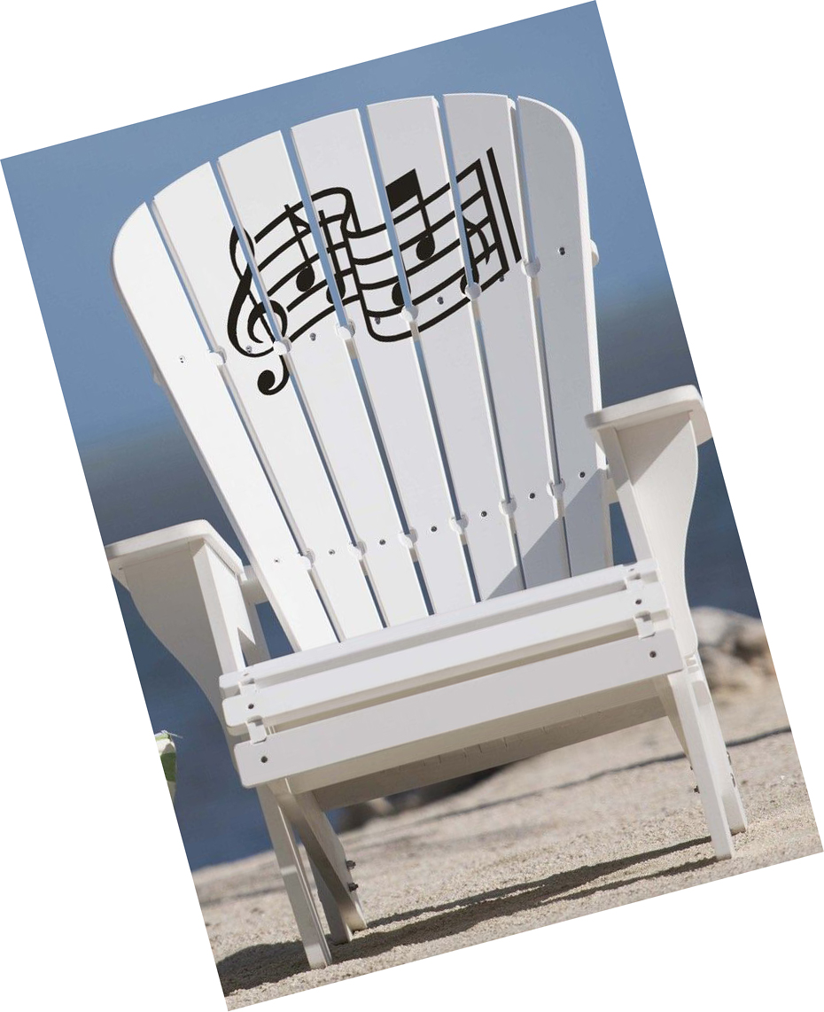 Beach Chair with Musical notes graphic 
