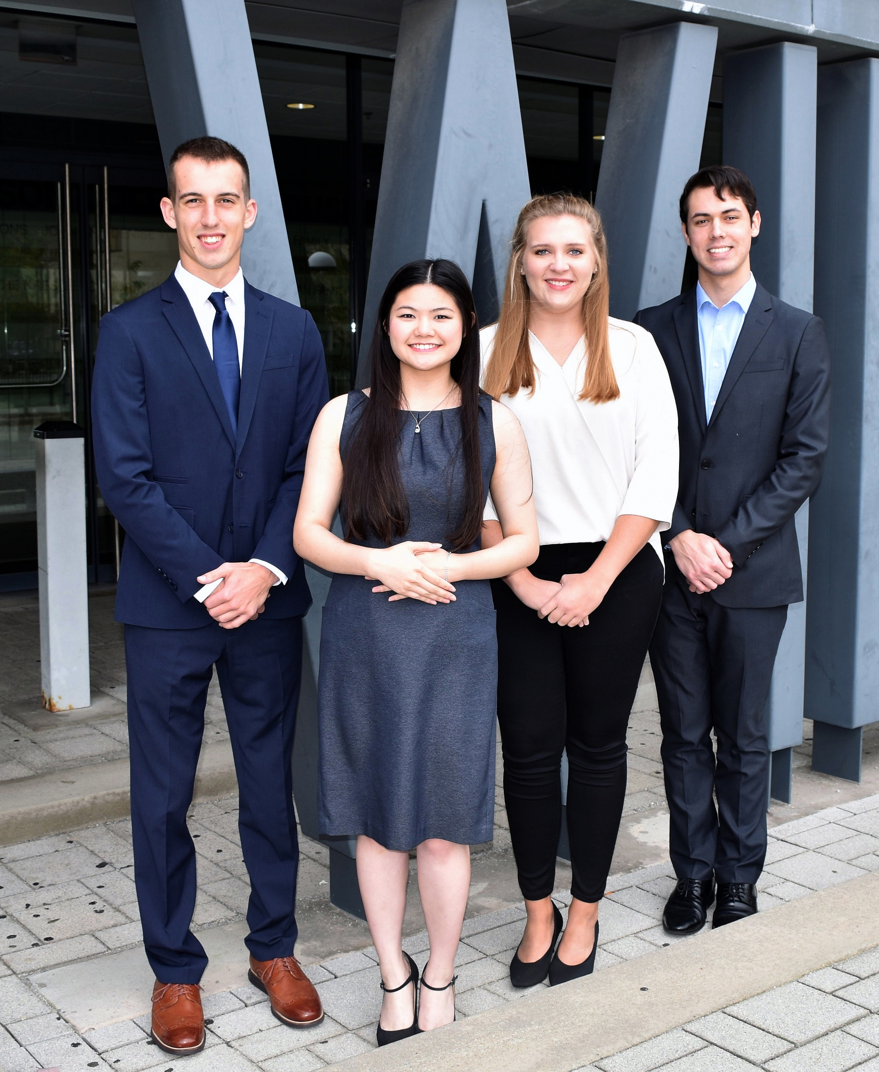 YSU students, from the left, Ryan Sheffield, Alanis Chew, Jenna Binsley and Richard Fisher, has been selected as Beeghly Fellows for Fall 2019