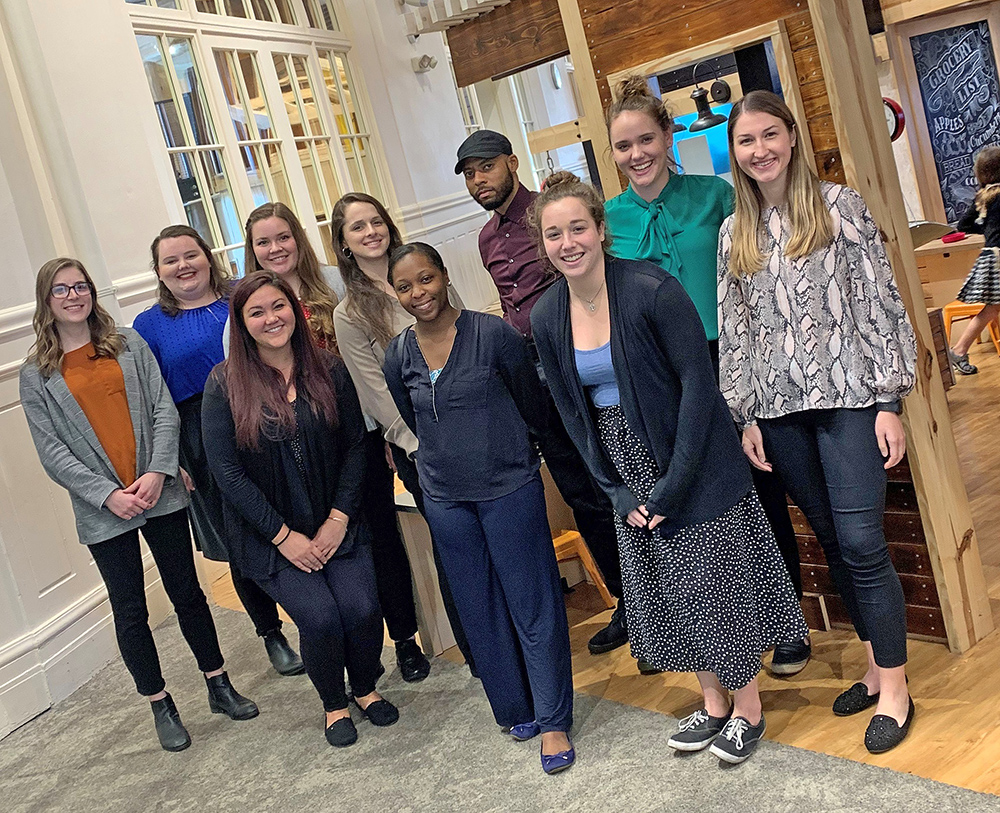 Student participants in the project with the Children's Museum were, back row, Kate Landry, Amanda Paynter, Briana McGuire, Shannon Arnim, Cliff Hill, Morgan Conley, and front row, Kelly Hyden, Khiana Jeanniton, Alyssa Lutker and Leah Tekac.