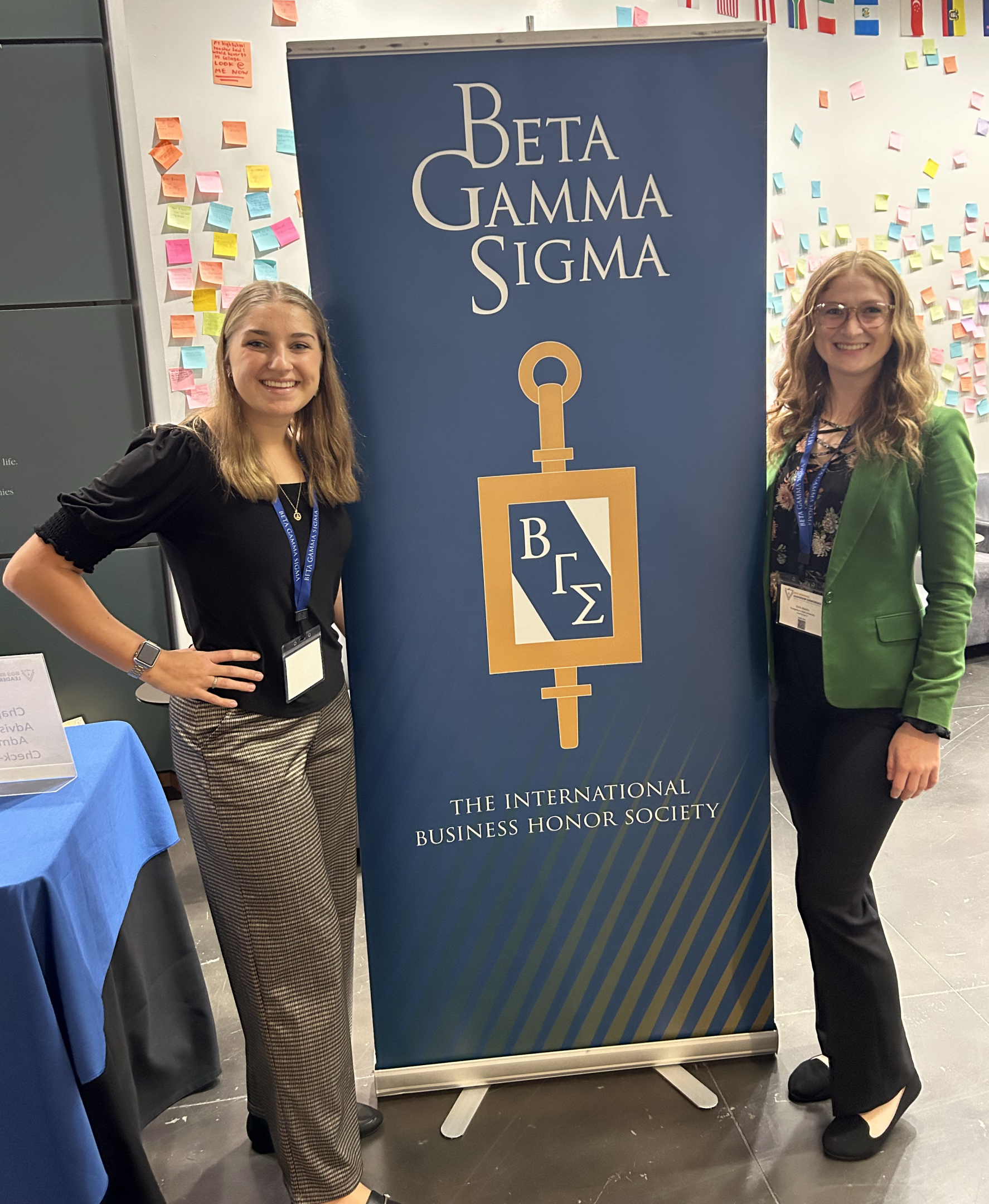 Sienna Summers and Emily Basista, senior accounting majors, at the Beta Gamma Sigma Regional Leadership Summit