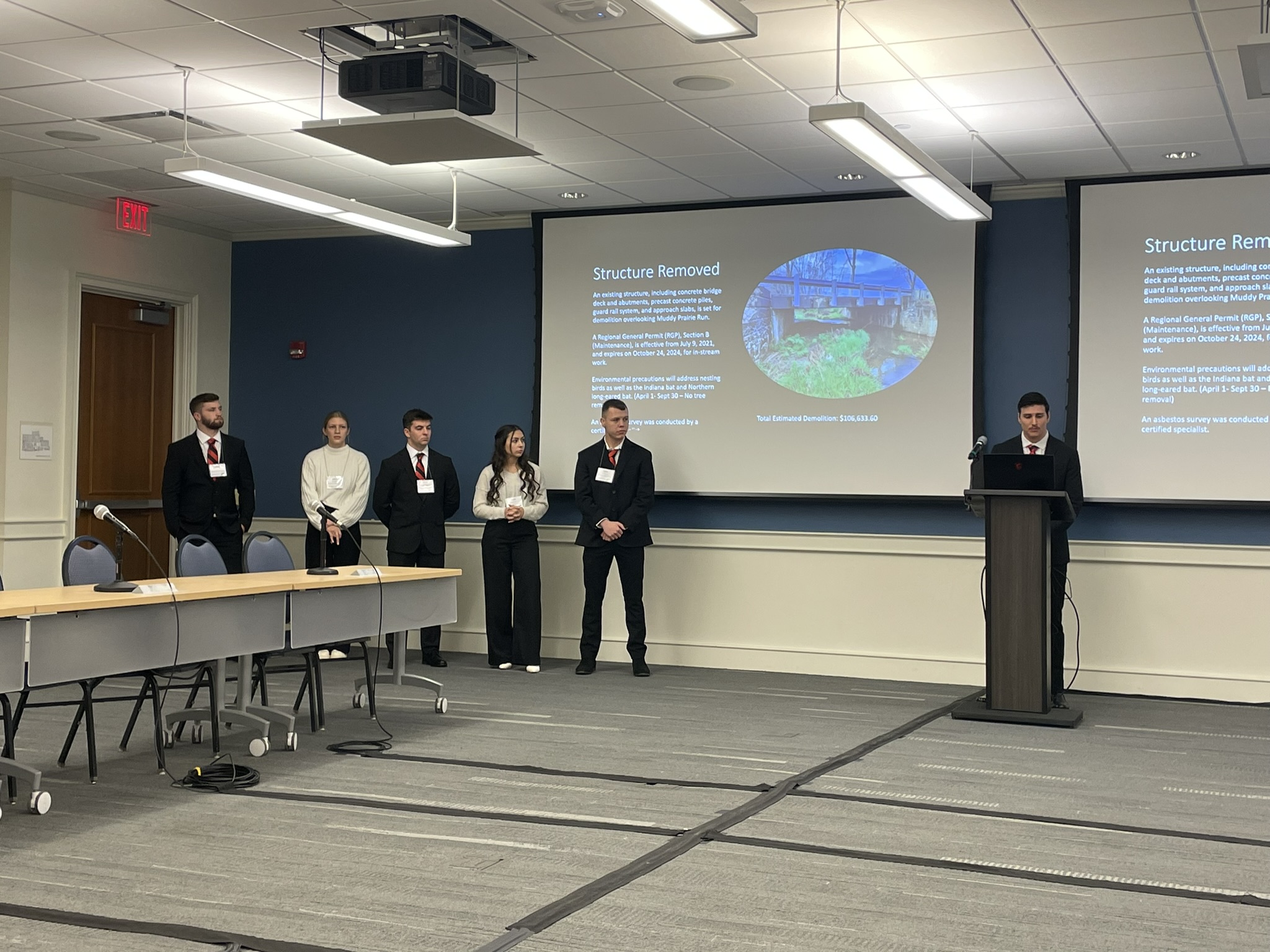 YSU Civil and Construction Engineering Technology students recently presented at the Ohio Contractors Association Estimating Competition