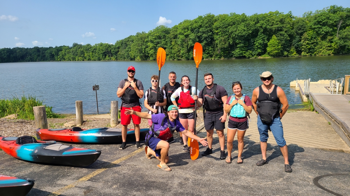Group of students after kayaking trip