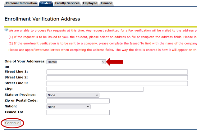 Step 5, Choose an address on file or enter a different address for mailing.