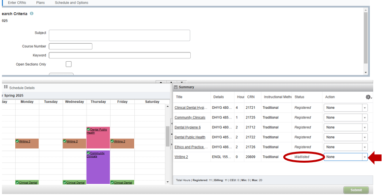 Find the Waitlisted Course