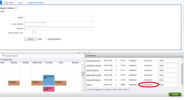 View Registered Status