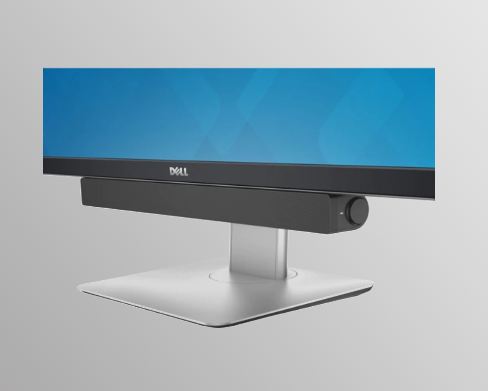 Sound bar attached to monitor